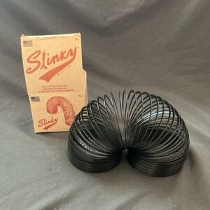 Collector's Edition Black Metal Slinky with Original Box – Classic Toy